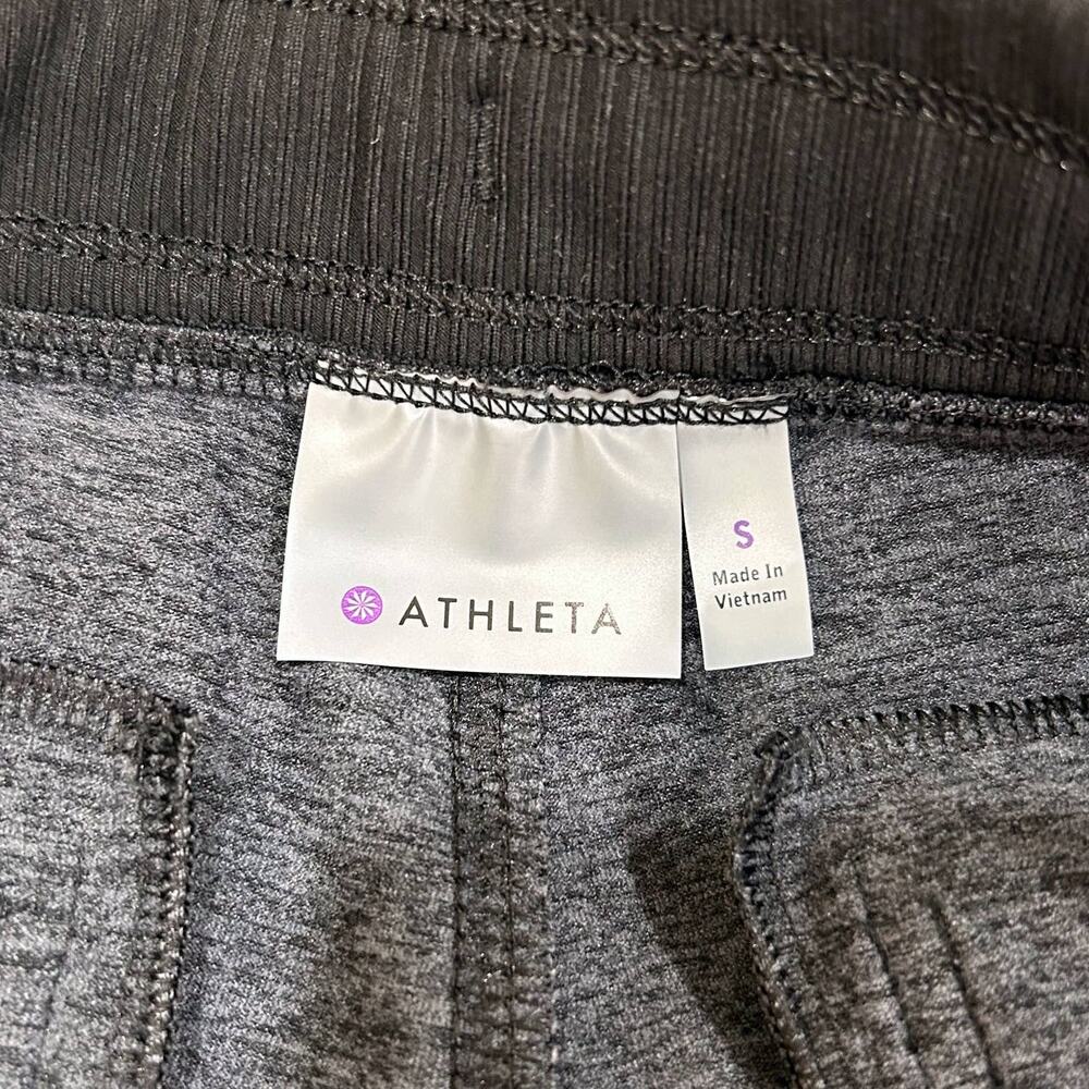 Athleta Gray Heather Jogger Sweatpants Zippered Pockets - Picture 6 of 8